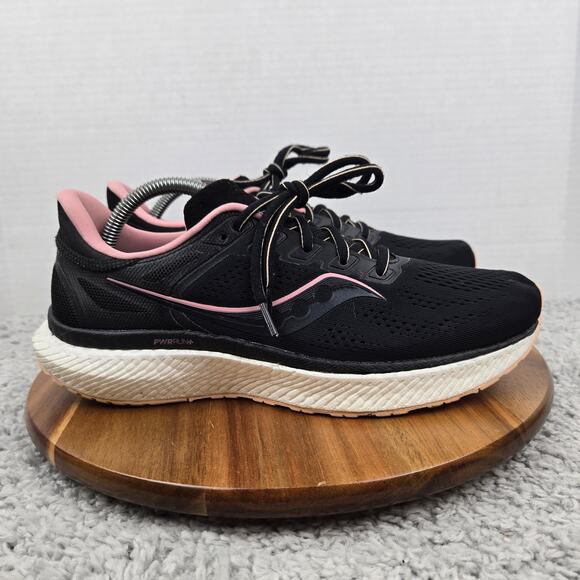 Saucony Hurricane 23 Black Pink Athletic Gym Daily Road Running Shoe Womens 11 - Picture 3 of 13
